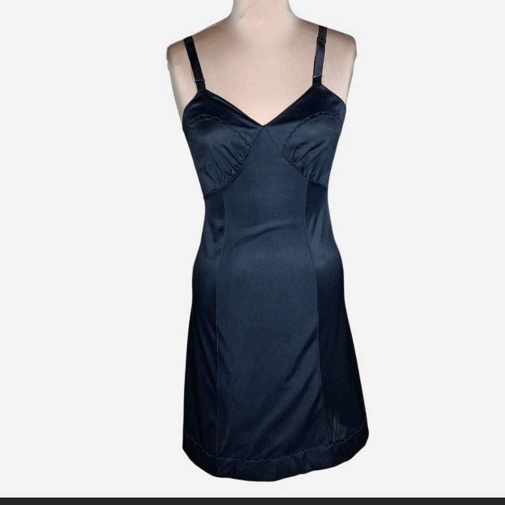 Vintage Black Midi Slip Dress